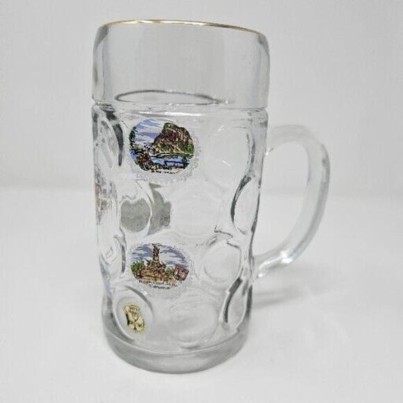 German Beer Stein Glass Large Wittig Hadamar Tankard Mug Germany Man Cave - Picture 1 of 10